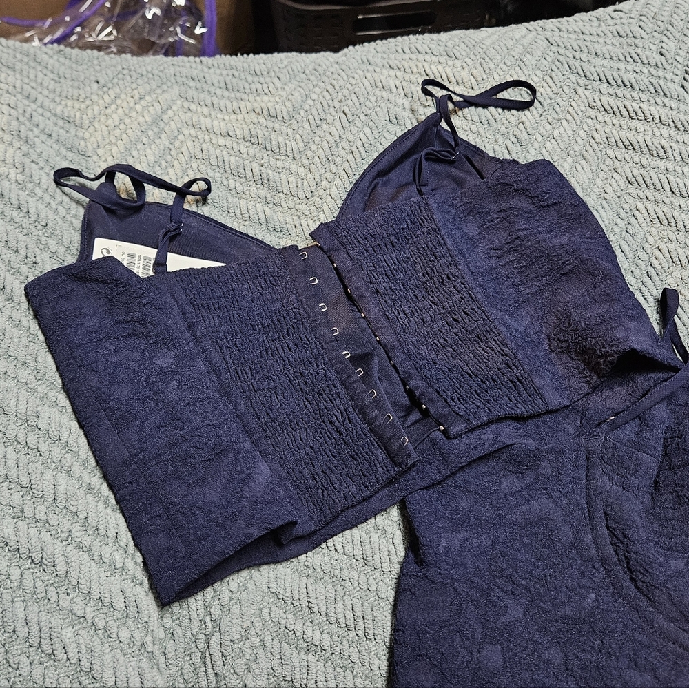 H&M Blue Corset Crop Top - Picture 3 of 7